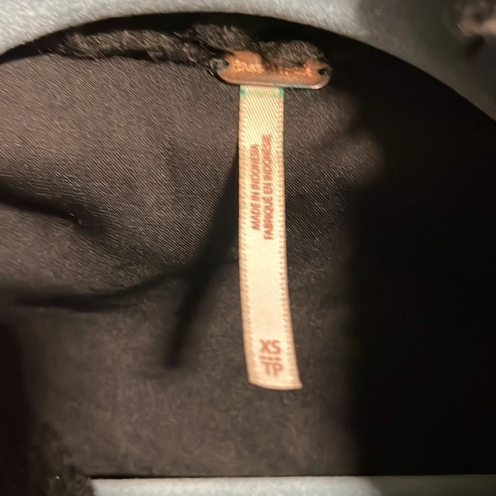 Free People so Soft Cozy Fuzzy Peacoat Coat Black Small XS